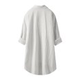 thumbnail image 3 of Weiqiqre Womens Spring Tops Oversized Linen Shirts Blouses Tops Long Sleeve High Low Button Up Shirts, 3 of 4