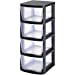 thumbnail image 3 of Juggernaut Storage Tour de Rangement à 4 Tiroirs, Cadre Noir avec Tiroirs Transparents, RDT4, 3 of 15