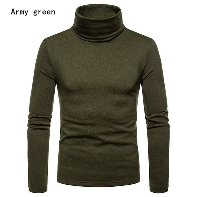 Mens Slim Fit Casual Turtleneck Sweaters Knitted Pullover Thermal Sweaters