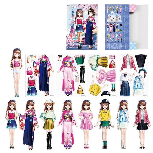 Magnetic Paper Dolls Dress Up Dolls For Girls Pretend Play Playset Toy R3Z3