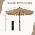 thumbnail image 3 of Gymax 9.3 FT Solar Patio Umbrella w/ 32 LED Lights & Vented Top & Ruffles Coffee, 3 of 10