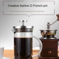 thumbnail image 3 of Cafetière à Pression Française en Acier Inoxydable, Cafetière en Verre Multifonctionnelle, Cafetière à Main, Accessoires pour Café 600 ml, 1 * Cafetière à Pression Française, 3 of 6