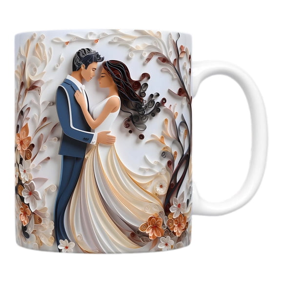 SLYNSHome Ceramic Coffee Mugs Valentine's Day Couples Gifts Ideas for Wedding Anniversary Engagement Coffee Cup Birthday Gifts