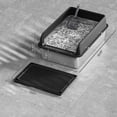 thumbnail image 2 of Stainless Steel Cat Litter Box with Lid Large Litter Box for Big Cats Non-Stick Stainless Steel Cat Boxes High Sides, Kitten Metal Boxes, Anti-Leakage, Easy to Clean, 2 of 7