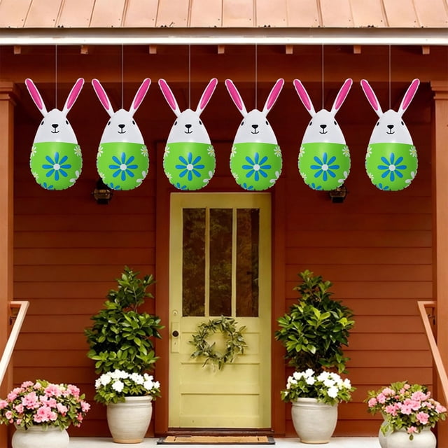 Aufmer 4 Pcs Easter Inflatable Egg Decor, Colorful Courtyard Decoration for Holiday Festivities, Perfect Easter Toy and Party Supply