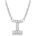 thumbnail image 1 of Petite Pave Diamond Initial Pendant Necklace 14k White Gold, 1 of 5