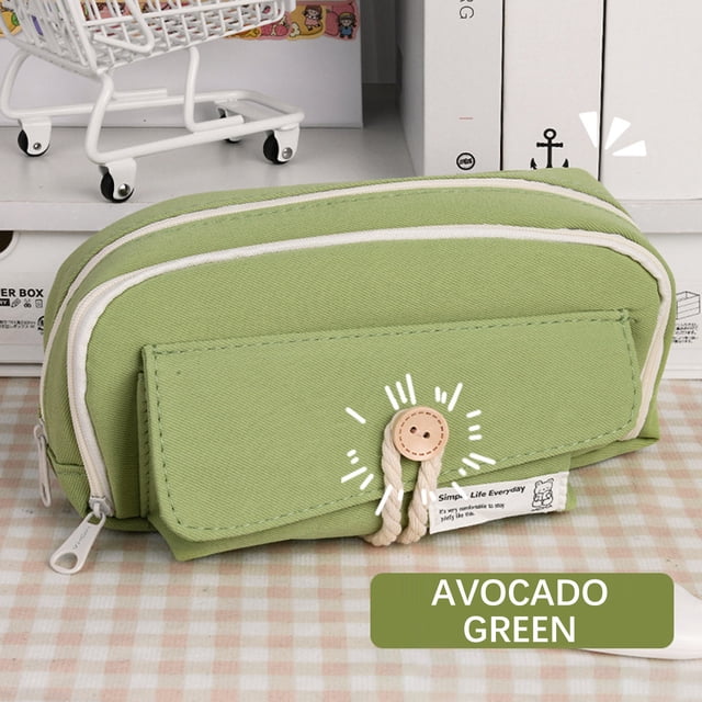 Trousse À Crayons Zippée Pour Étudiant,Grande Capacité,Rangement Pour Stylos,Papeterie En Toile,Design Durable,Fournitures Scolaires,Accessoire De Bureau,Multi-Compartiments,Portable,Pour Étudiants