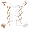 thumbnail image 3 of Folding Laundry Clothes Drying Rack, Bamboo Collapsible Laundry Drying Rack Clothes Hanger Towel Rack, 3 of 6