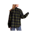thumbnail image 3 of Women Plaid Flannel Shirt Jacket Button Down Lapel Long Sleeve Shirts Blouse Shacket Cardigan Coats Fall Spring Clothes, 3 of 7