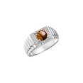 thumbnail image 4 of RYLOS Men's Ring 14K White Gold Ring, 7MM Round Shape Gemstone Designer Style Rings Tiger Eye November Birthstone Rings Gold Size 9, 4 of 7