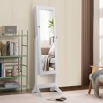 thumbnail image 3 of Giantex Lockable Jewelry Cabinet, Free Standing Big Makeup Box w/LED, White, 3 of 10