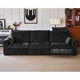 thumbnail image 2 of BEDEEP 125'' Power Recliner Sofa with Headrest, Moduar Cloud Sectional Chenille Reclining Couch, Convertible 3-Seater Sofa Couch for Living Room RV, Black, 2 of 10