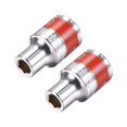 thumbnail image 1 of Unique Bargains 2 Pcs 1/2-Inch Drive by 8mm Shallow Socket w Red Band, Cr-V, 6-Point, Metric, 1 of 4