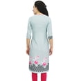 thumbnail image 2 of Bimba Women's Gray Moss Georgette Kurti Summer Wear Printed Tunic Kurta-26, 2 of 7
