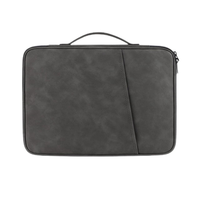 Bdday lightweight laptop bag in gray, made of durable polyester material, measuring 13.78 x 10.04 x 1.18 inches. Suitable for various brands and sizes of notebook computers, it features a large capacity for accessories like chargers, mice, and USBs. Designed for multi-functionality, it can also hold tablets or documents, making it ideal for work or travel.