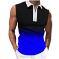 thumbnail image 1 of Plebaso Tank Tops for Men Casual Quarter Zip Collared Tee Shirts Sleeveless Gradient Color Fashion Shirts, 1 of 4
