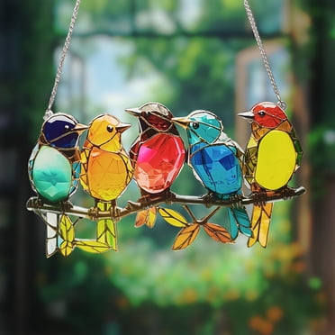 Meitianfacai Décorations de Noël Liquidation Pendentif Chaîne Attrape-Soleil en Acrylique en Forme d'Oiseau