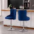 thumbnail image 2 of Alexent 43.7"-51.6" Adjustable Swivel Velvet Bar Stools in Navy (Set of 2), 2 of 8