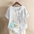 thumbnail image 5 of Birdeem Chemise Décontractée Oversize d'Été pour Femmes Col Rond Manches Courtes Imprimé Floral Ample, 5 of 5