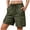 Army Green, variant on BLVB Bermuda Cargo Shorts for Women Casual Long High Waisted Stretch Wide Leg Shorts Summer Outdoor Hiking Pants with Pockets