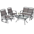 thumbnail image 2 of Costway Ensemble de Conversation pour Terrasse 4 Pcs avec Balancelle, Chaise Berçante et Table, Robuste, Extérieur, 2 of 10