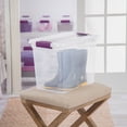 thumbnail image 4 of Sterilite ClearView 27 Quart Stacking Storage Tote w/ Latch Lid, 24 Pack, 4 of 7