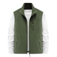thumbnail image 1 of Styesk Jackets for Men Men's Thin Workwear Solid Color Stand Collar Sleeveless Jacket Tank, 1 of 3
