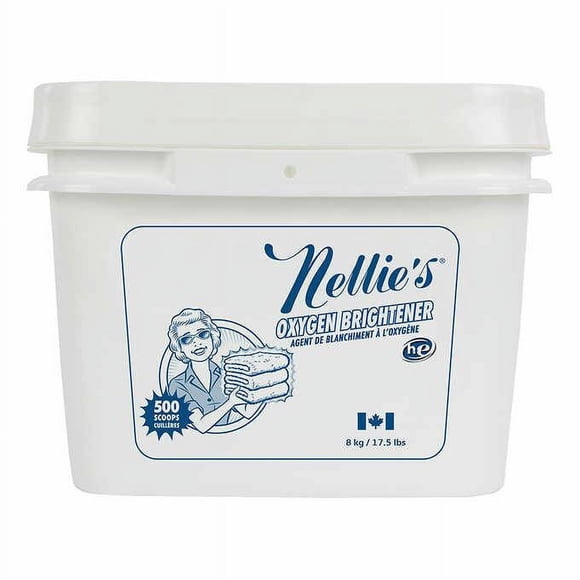 Nellie's Bulk Oxygen Chlorine-Free Brightener - 500 Loads, 8 kg (4/Case)-TOTAL 2000 LOADS