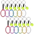 thumbnail image 1 of 12pcs Mini Tennis Racket with Ball Keychain Resin Tennis Racket, 1 of 7