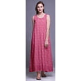 thumbnail image 4 of Bimba Robe de Nuit en Rayonne Imprimée pour Femmes, Sans Manches, Tenue de Nuit, Robe Maxi - TG, 4 of 5
