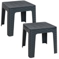 thumbnail image 1 of Sunnydaze Table d'Appoint Carré de Patio Extérieur en Polypropylène de 18 Pouces - Gris - Ensemble de 2, 1 of 10