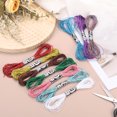thumbnail image 3 of Uxcell 6 Skeins Embroidery Floss Nylon 8.75 Yards Length Metallic Embroidery Thread for Beginners White, 3 of 6