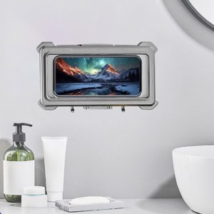 PEONAVET Coques en plastique Toilettes Cellulaire Supports Étanche Box Salle de bain Cell Téléphone Supports Up Kitchen Storage Trou Étagère gratuite