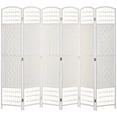 thumbnail image 1 of HOMCOM 5.6ft Folding Room Divider, Freestanding Privacy Screen, White, 1 of 10