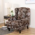 thumbnail image 3 of Sumhomie Stretch Printed 2-Piece Wing Armchair Slipcover,Brown, 3 of 4