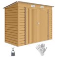 thumbnail image 1 of Outsunny 8 x 4FT Metal Garden Storage Shed with 2 Vents, Yellow, 1 of 10