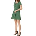 thumbnail image 4 of INSPIRE CHIC Robe de Bal Trapèze à Encolure Carrée Imprimée à Manches Courtes pour Femme TG Vert-Cœur, 4 of 7