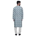 thumbnail image 3 of Atasi Kurta Décontracté Boutonné en Rayonne Imprimée de Designer avec Pyjama pour Hommes, 3 of 4