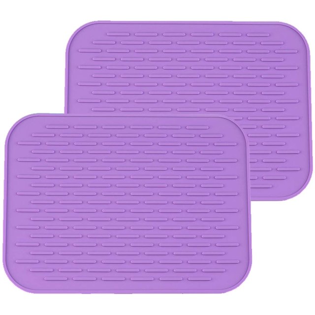 DAMAIE 2pcs Silicone Dish Drying Mat Mat Heat & Resistant Mat Easy Clean Dishwasher Safe Eco-Friendly