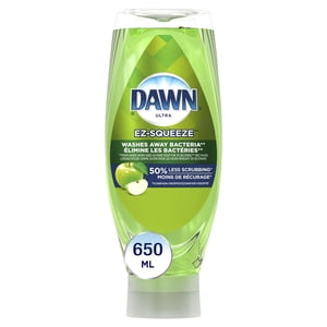 Dawn Ultra EZ-Squeeze Savon de vaisselle, liquide de lavage, lave les bactéries de l'extérieur Blossom de pomme 650ml