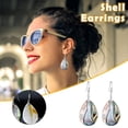 thumbnail image 2 of Fashion Natural Abalone Ring Earrings Ladies Temperament Earrings, 2 of 9