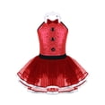 thumbnail image 1 of ranrann Jupe Tutu à Sequins Col Halter pour Filles Robe de Danse Ballet Déguisement Rouge 10, 1 of 5