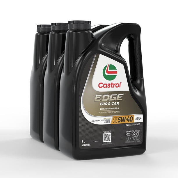 Castrol EDGE 5W40 EURO Full Synthetic Case Pack 3X5L Jugs - Walmart.ca