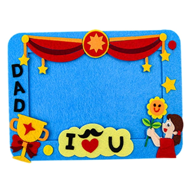 jifeng DIY Picture Frame Craft Frames Set Photo Frame for Bedroom Shelf Arts Crafts I Love You Blue
