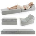 thumbnail image 1 of Costway Canapé-Lit Pliant Convertible 4-en-1 Futon de Sol Fauteuil-Lit Simple Gris, 1 of 9