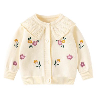 Posijego Cardigan pour Tout-Petites Filles, Chandails à Manches Longues en Tricot, Ouvert à l'Avant, Chandail à Boutons, Vêtements d'Automne et d'Hiver