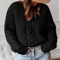 thumbnail image 2 of Timegard Plus Size Knit Tops for Women Crewneck Long Sleeve Sweaters Pullover Fall Winter Solid Color, 2 of 6