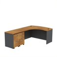 thumbnail image 1 of Series C 60W Bow Front L Desk with Drawers in Natural Cherry - Engineered Wood, 1 of 1