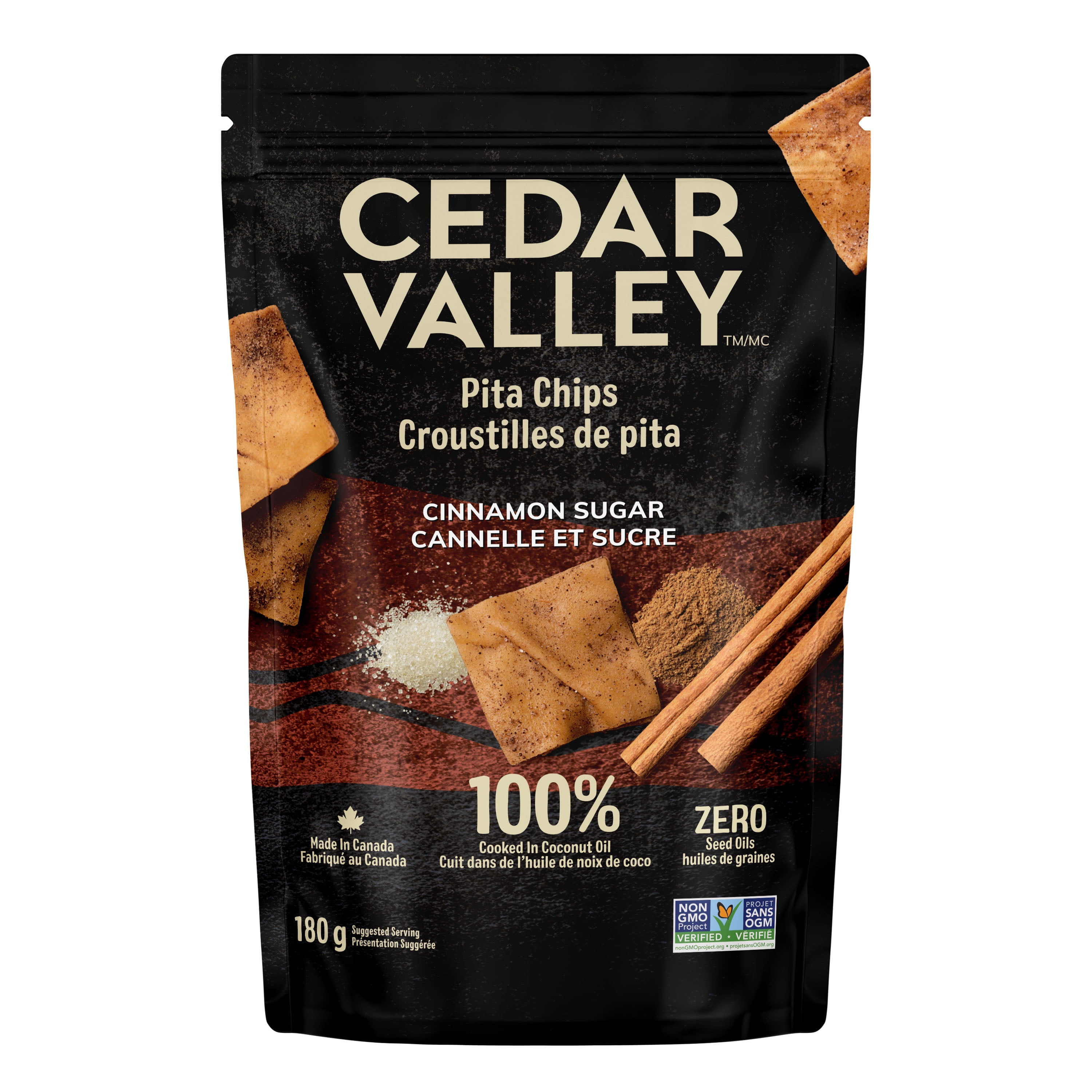 Cedar Valley croustilles de pita cannelle et sucre 180g