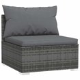 thumbnail image 2 of vidaXL 5 Piece Garden Lounge Set with Cushions Poly Rattan Grey, 2 of 5
